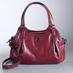 Simply Vera Vera Wang Buena Satchel Purse Burgundy NWT